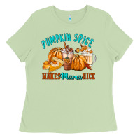 Matcha Pumpkin Spice Make Mama Nice Ladies Tee - FaDigitalArtStudio