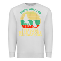 Dove Grey that what i do i pet dogs read books and i know things t shirt Premium Sweatshirt - SnappyArt