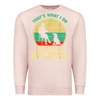 Pale Pink that what i do i pet dogs read books and i know things t shirt Premium Sweatshirt - SnappyArt