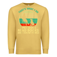 Antique Gold that what i do i pet dogs read books and i know things t shirt Premium Sweatshirt - SnappyArt