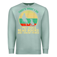 Seafoam that what i do i pet dogs read books and i know things t shirt Premium Sweatshirt - SnappyArt
