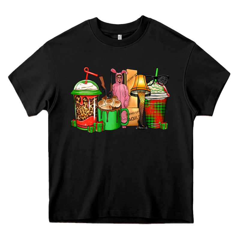 Christmas Movie Coffee Cups Heavy Core Tee by CowGirlArtShop | Teevron