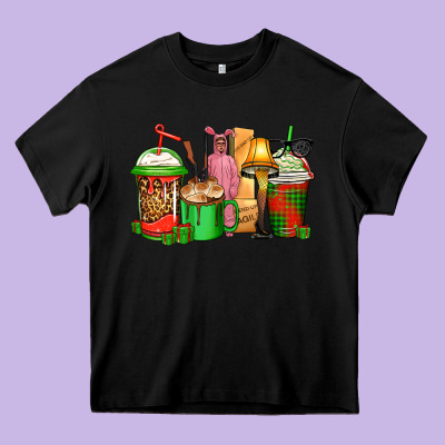 Christmas Movie Coffee Cups Heavy Core Tee Designed By Cowgirlartshop