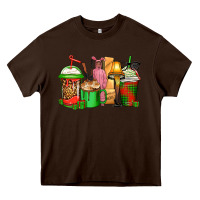 Chocolate Brown christmas movie coffee cups Heavy Core Tee - CowGirlArtShop
