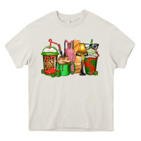 Cream christmas movie coffee cups Heavy Core Tee - CowGirlArtShop