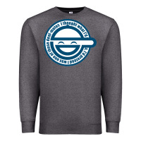 Charcoal Heather Laughing Man GHOST IN THE SHELL Classic Premium Sweatshirt - SnappyArt