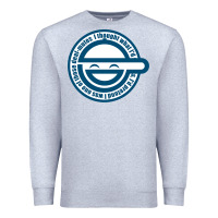 Heather Grey Laughing Man GHOST IN THE SHELL Classic Premium Sweatshirt - SnappyArt