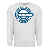 Oatmeal Heather Laughing Man GHOST IN THE SHELL Classic Premium Sweatshirt - SnappyArt