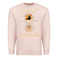 Pale Pink assuming i'm just an old lady was your first mistake witch Premium Sweatshirt - SnappyArt