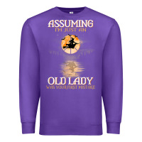 Purple assuming i'm just an old lady was your first mistake witch Premium Sweatshirt - SnappyArt