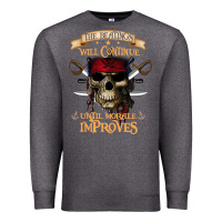 Charcoal Heather pirate the beatings will continue until morale improves Premium Sweatshirt - SnappyArt