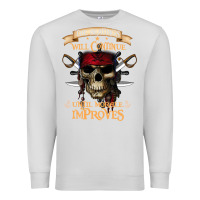 Dove Grey pirate the beatings will continue until morale improves Premium Sweatshirt - SnappyArt