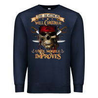 Navy pirate the beatings will continue until morale improves Premium Sweatshirt - SnappyArt