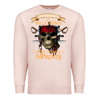 Pale Pink pirate the beatings will continue until morale improves Premium Sweatshirt - SnappyArt