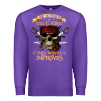 Purple pirate the beatings will continue until morale improves Premium Sweatshirt - SnappyArt