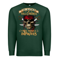 Sports Green pirate the beatings will continue until morale improves Premium Sweatshirt - SnappyArt