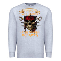 Heather Grey pirate the beatings will continue until morale improves Premium Sweatshirt - SnappyArt