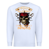 White pirate the beatings will continue until morale improves Premium Sweatshirt - SnappyArt