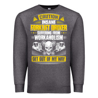 Charcoal Heather forklift operator get out of my way forklift driver t shirt Premium Sweatshirt - SnappyArt