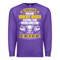 Purple forklift operator get out of my way forklift driver t shirt Premium Sweatshirt - SnappyArt