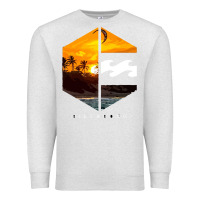 Oatmeal Heather billabong Premium Sweatshirt - SnappyArt