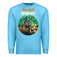 Ocean Blue sturgill simpson retro Premium Sweatshirt - SnappyArt