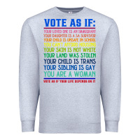 Heather Grey Vote As If Your Life Depends On It Human Rights Premium Sweatshirt - SnappyArt