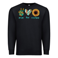 Black peace love sunshine Premium Sweatshirt - JahusDesignShop