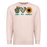 Pale Pink peace love sunshine Premium Sweatshirt - JahusDesignShop