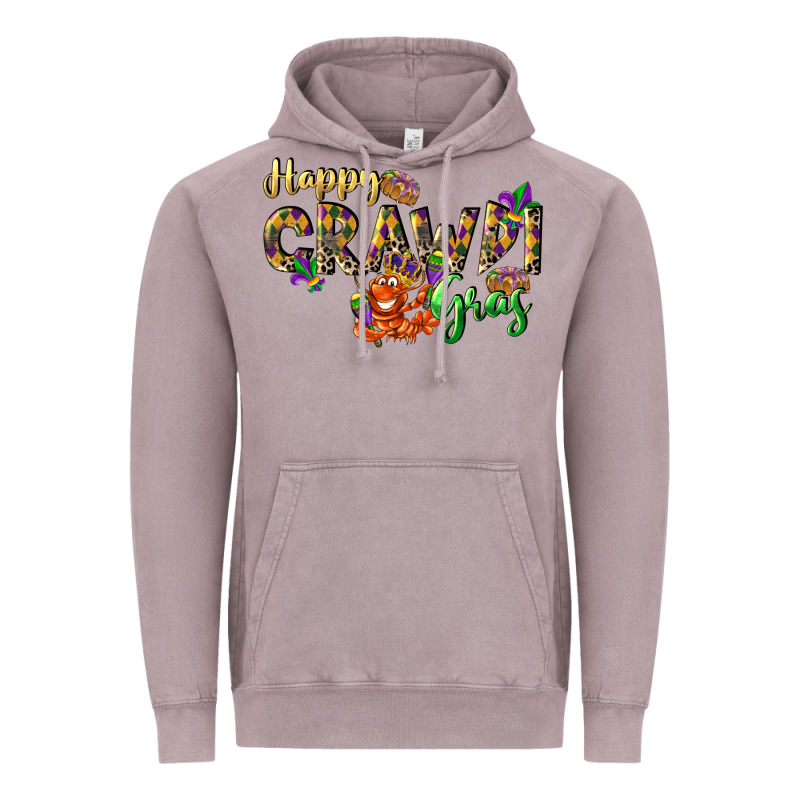 Happy Crawdi Gras Vintage Hoodie by LillyAllenDesigns | Teevron