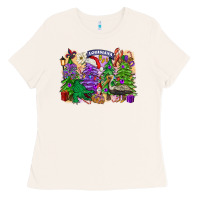 Bone Christmas Louisiana Mardi Gras trees Ladies Tee - FaDigitalArtStudio