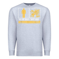 Heather Grey mens my dad is a drummer your dad not drum player father's day t shirt Premium Sweatshirt - SnappyArt
