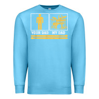 Ocean Blue mens my dad is a drummer your dad not drum player father's day t shirt Premium Sweatshirt - SnappyArt