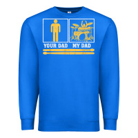 True Royal mens my dad is a drummer your dad not drum player father's day t shirt Premium Sweatshirt - SnappyArt