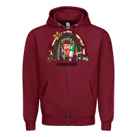 Burgundy Christmas nurselife rainbow Zipper Hoodie - JahusDesignShop