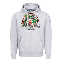 Heather Grey Christmas nurselife rainbow Zipper Hoodie - JahusDesignShop