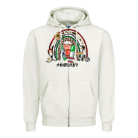 Oatmeal Heather Christmas nurselife rainbow Zipper Hoodie - JahusDesignShop