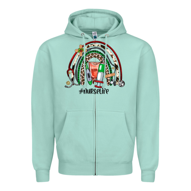 Christmas Nurselife Rainbow Zipper Hoodie by JahusDesignShop | Teevron
