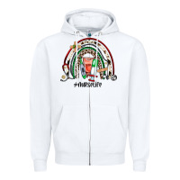 White Christmas nurselife rainbow Zipper Hoodie - JahusDesignShop