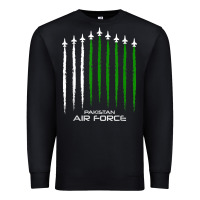 Black pakistan air force shirt   pakistani flag men women kids t shirt Premium Sweatshirt - SnappyArt