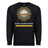 Black new hampshire state flag new Premium Sweatshirt - SnappyArt