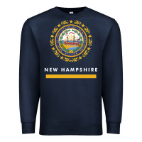 Navy new hampshire state flag new Premium Sweatshirt - SnappyArt