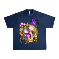 Navy mardi gras skull Urban Heavy Tee - FaDigitalArtStudio