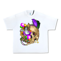 White mardi gras skull Urban Heavy Tee - FaDigitalArtStudio