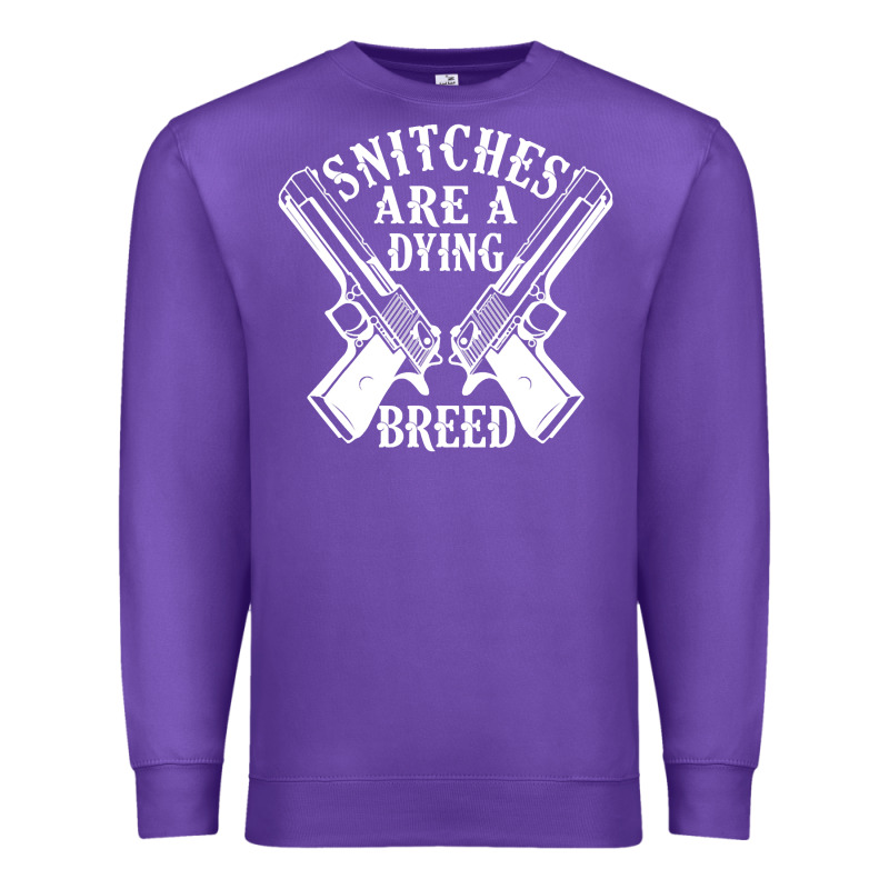 Snitches Are A Dying Breed Motorcycle Biker Gun Premium Sweatshirt by SnappyArt | Teevron