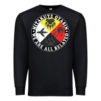 Black native american medicine wheel, mitakuye oyasin t shirt Premium Sweatshirt - SnappyArt