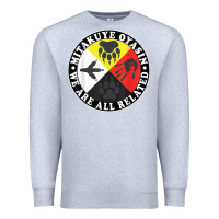 Heather Grey native american medicine wheel, mitakuye oyasin t shirt Premium Sweatshirt - SnappyArt