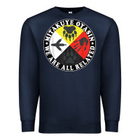Navy native american medicine wheel, mitakuye oyasin t shirt Premium Sweatshirt - SnappyArt