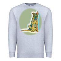 Heather Grey German Shepherd isolated on whot. Premium Sweatshirt - SnappyArt