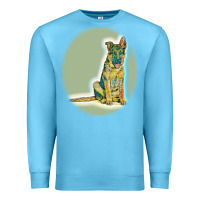 Ocean Blue German Shepherd isolated on whot. Premium Sweatshirt - SnappyArt